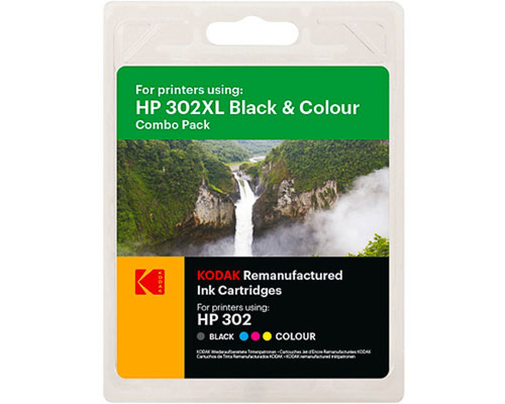 Kodak XL-Druckerpatronen Multipack Kompatibel mit HP 302XL/ F6U68AE Schwarz und F6U67AE Color [modell]