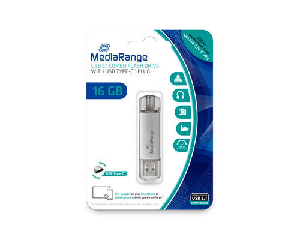 MediaRange USB-Stick 16GB, USB 3.1/ Type-C MR935
