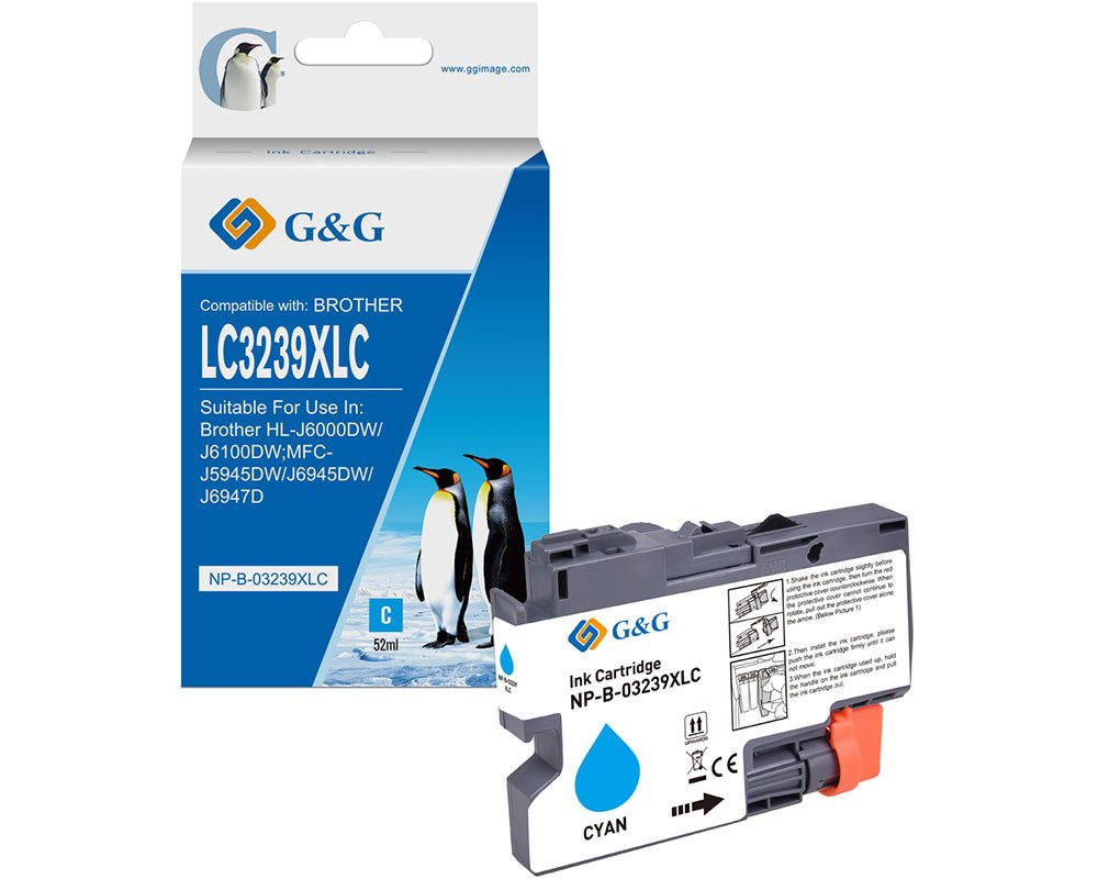 Kompatibel mit Brother LC-3239XL-C XL-Druckerpatrone Cyan [modell] - Marke: G&G