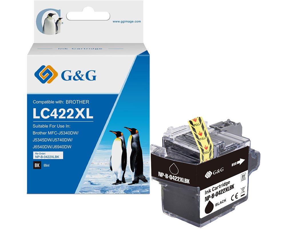 Kompatibel mit Brother 422XL Druckerpatrone LC422XLBK [modell] schwarz (3000 Seiten) - Marke: G&G