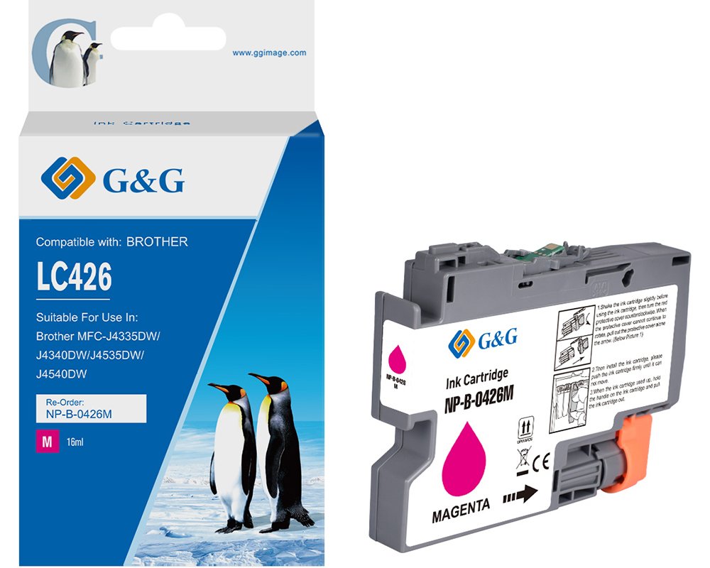 Kompatibel mit Brother 426 Druckerpatrone LC-426M [modell] magenta (1.500 Seiten) - Marke: G&G