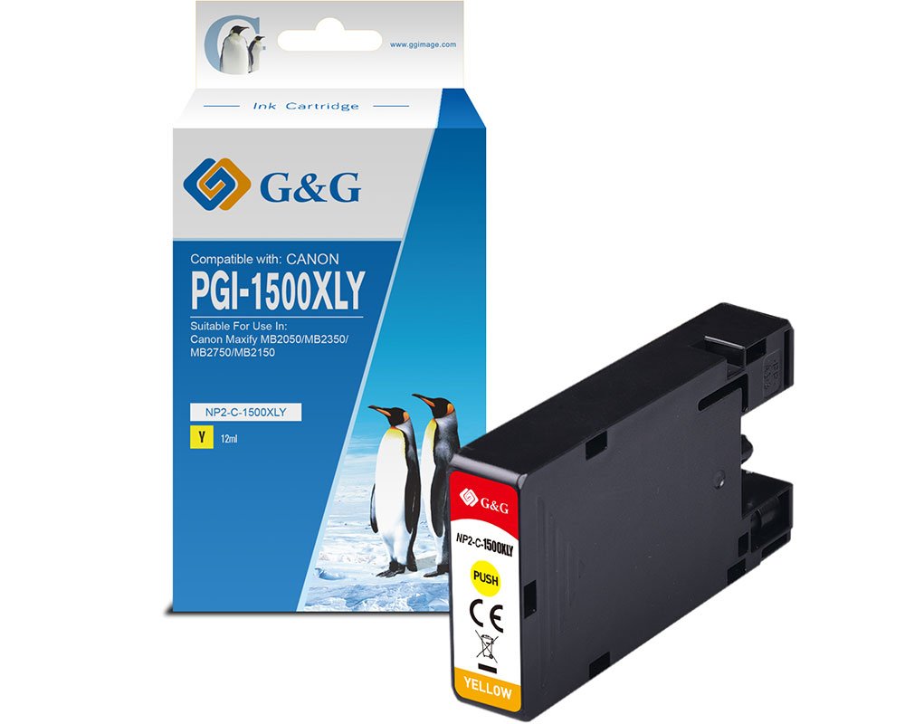 Kompatibel mit Canon PGI-1500XLY/ 9231B001 XL-Druckerpatrone Gelb [modell] - Marke: G&G