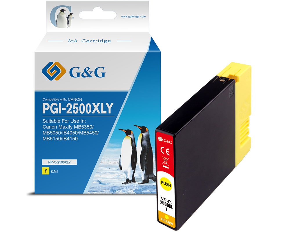 Kompatibel mit Canon PGI-2500XLY/ 9267B001 XL-Druckerpatrone Gelb [modell] - Marke: G&G