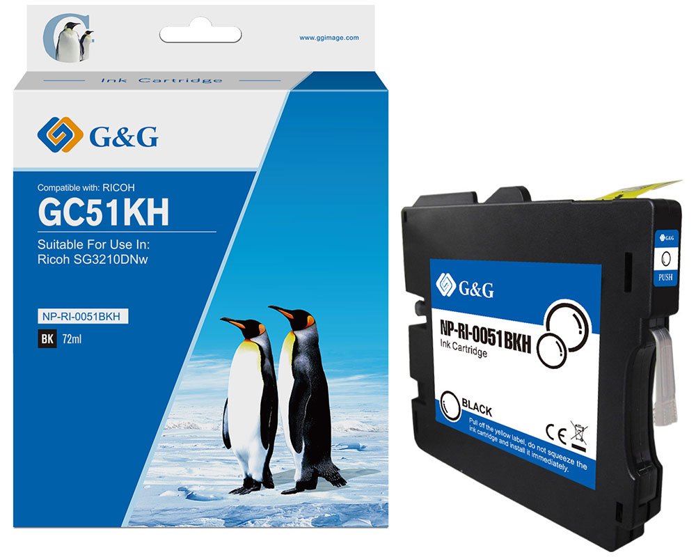 Kompatibel mit Ricoh GC51KH/ 405862 Druckerpatrone Schwarz [modell] - Marke: G&G