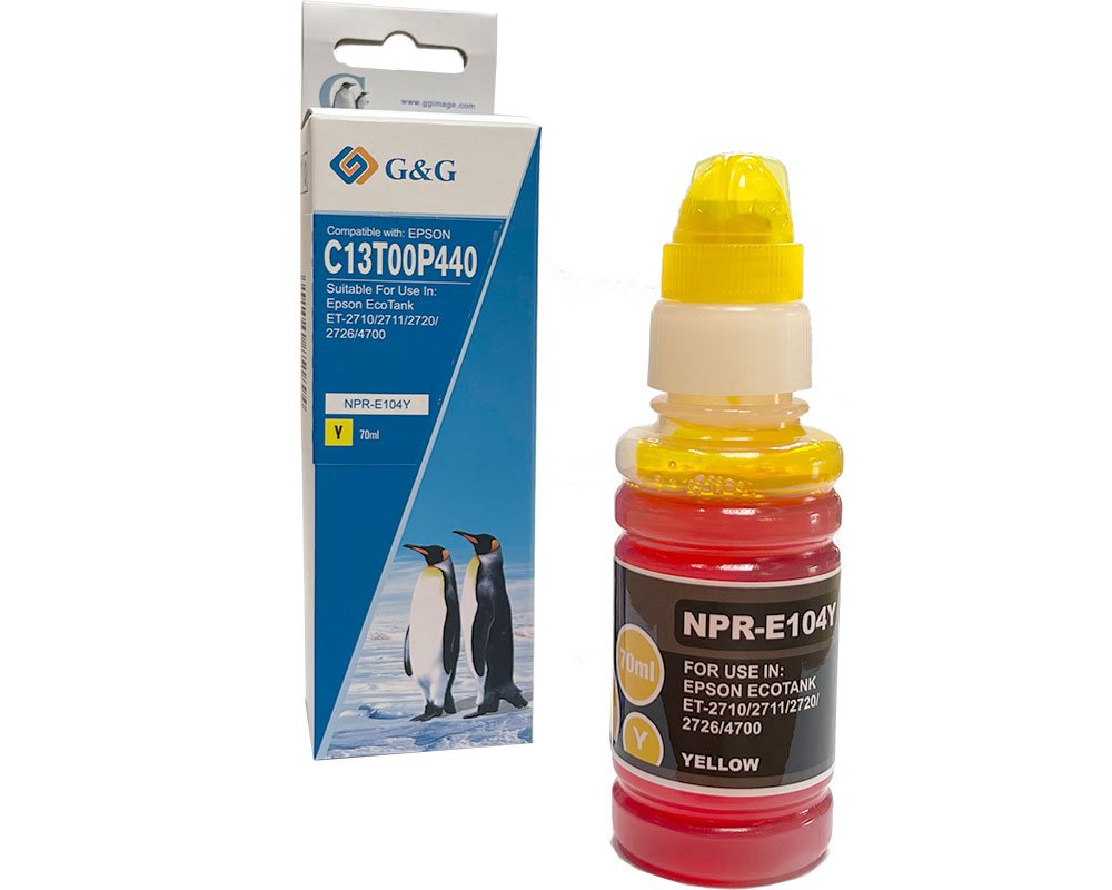 Kompatibel mit Epson 104/ C13T00P440 EcoTank Tinte (70,0 ml) Gelb [modell] - Marke: G&G