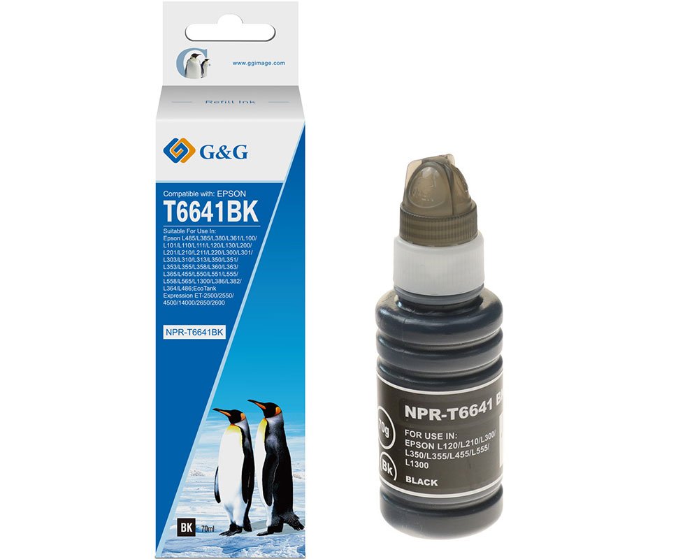Kompatibel mit Epson T664 / C13T664140 Tintenflasche Schwarz [modell] - Marke: G&G