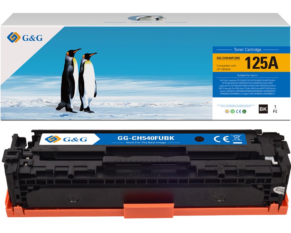 Kompatibel mit HP 125A / 128A / 131X / CB540A / CE320A / CF210X / Canon 716K/ 731K Schwarz [modell] - Marke: G&G