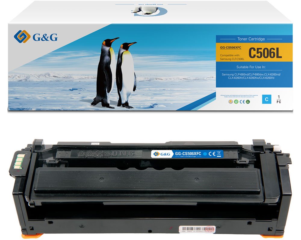 Kompatibel mit Samsung 506/ CLT-C506L/ HP SU038A Toner Cyan [modell] - Marke: G&G