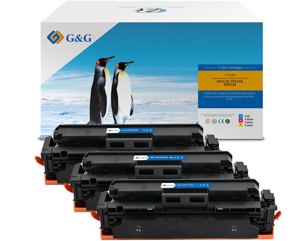 Kompatibel mit HP 410X / CF252XM XL-Toner Dreierpack: Je 1x Cyan, Magenta, Gelb [modell] - Marke: G&G