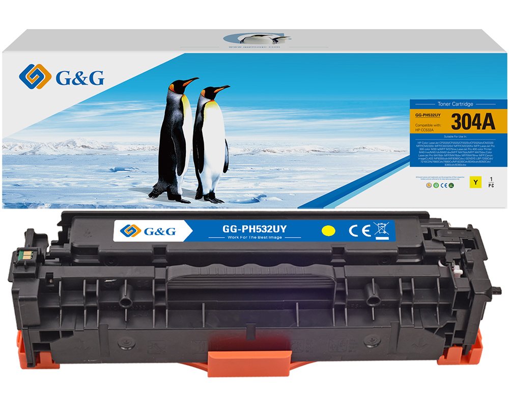 Kompatibel mit HP 304A / CC532A / Canon 718Y Toner Gelb [modell] - Marke: G&G