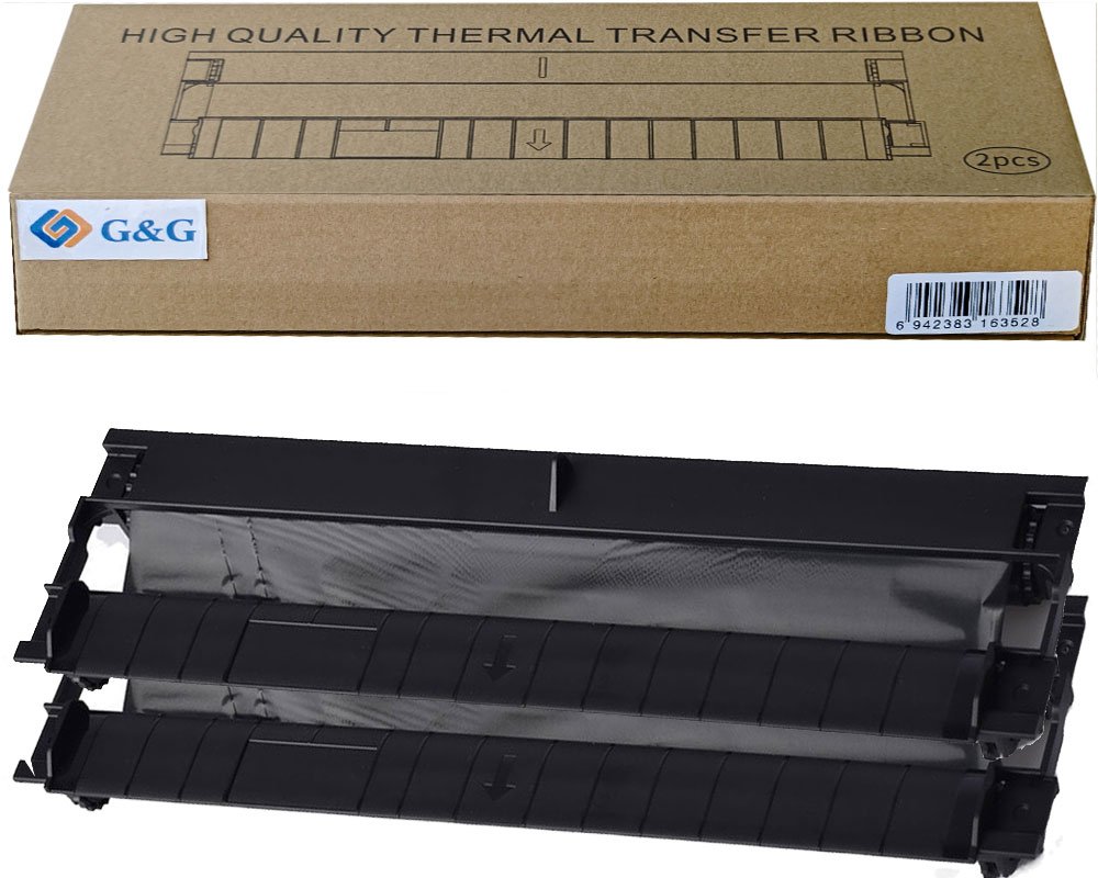2 G&G Original-Thermotransferbänder TD-810-BK 215 mm breit, 2 x 22 m lang (ca 140 Seiten)