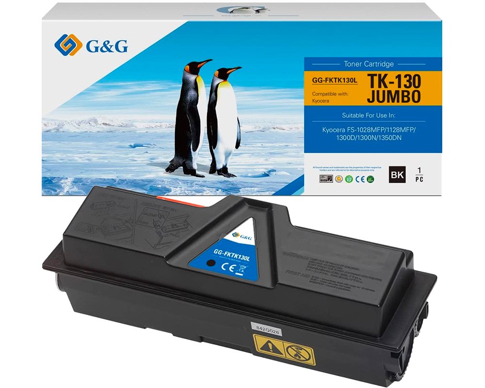 Kompatibel mit Kyocera TK-130 XXL-Toner Schwarz [modell] - Marke: G&G 12000 Seiten