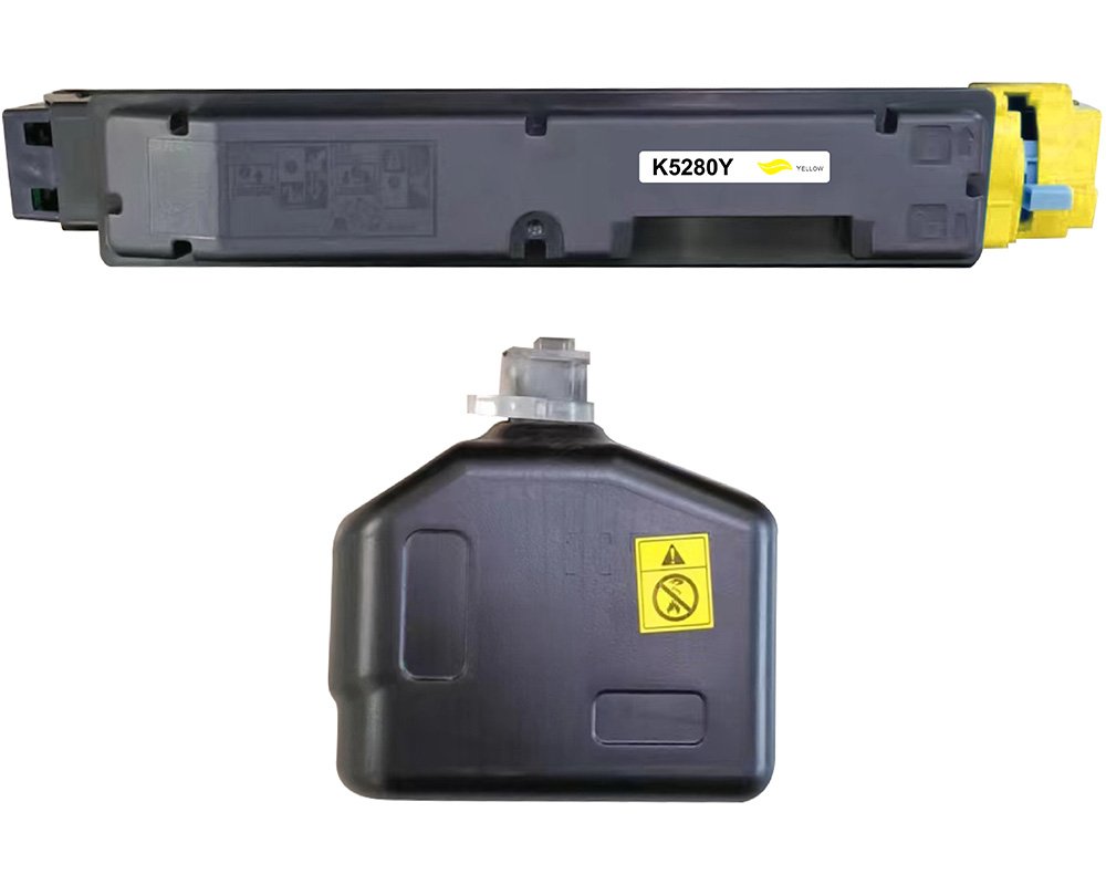 Kompatibel mit Kyocera TK-5280Y + Resttonerbehälter gelb [modell] von TONERDUMPING