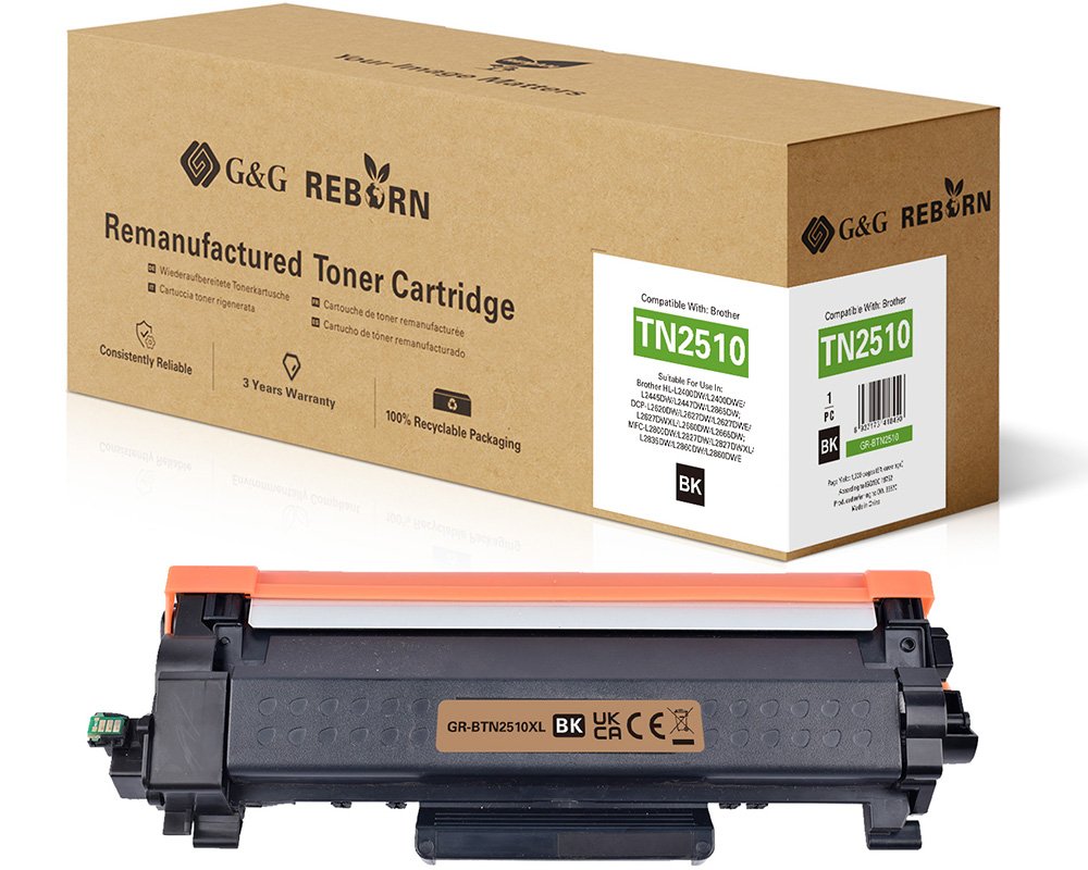 Kompatibel mit Brother 2510XL Toner TN2510XL [modell] 3.000 Seiten - Marke: G&G Reborn