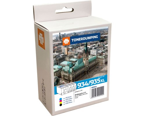 Kompatibel mit HP 934XL / 935XL / X4E14AE Druckerpatronen Multipack 1x Schwarz, 1x Cyan, 1x Magenta, 1x Gelb jetzt kaufen von TONERDUMPING