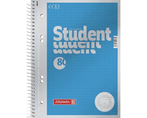 BRUNNEN Premium Collegeblock Student DIN-A5, „Dotted“, 80 Blätter, 90g/m², 6-fach gelocht