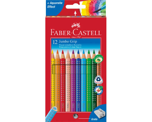 Faber-Castell Jumbo-Buntstifte mit GRIP, 12er Etui