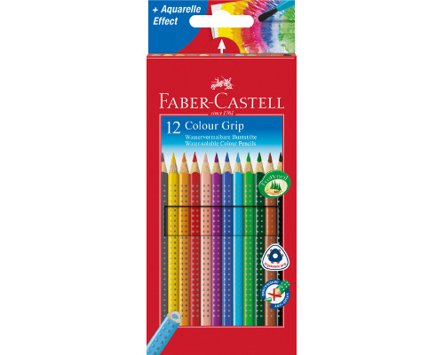 Faber-Castell Buntstifte Colour GRIP, Etui mit 12 Stiften