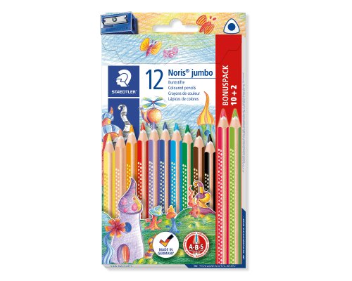 Staedtler Noris Club 10 + 2 Jumbo Buntstifte Triplus 128