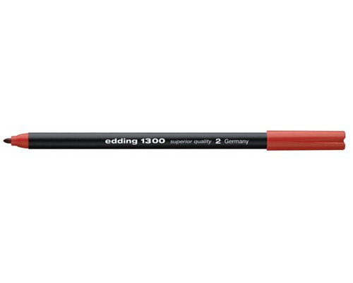 Fasermaler edding 1300 Color pen, ca. 2 mm, Rundspitze, rot