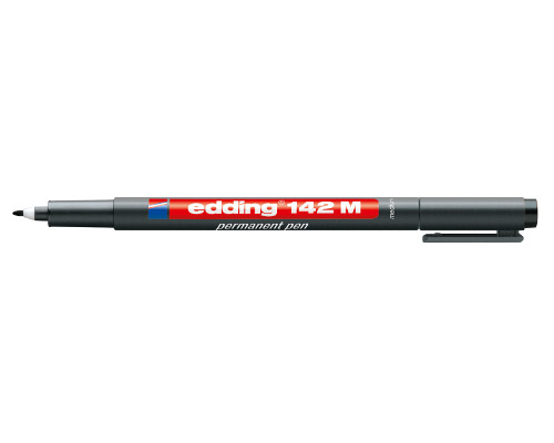 Folienschreiber - Permanent Pen edding 142 M, 1,0 mm, Rundspitze, Schwarz