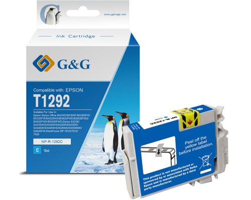 Kompatibel mit Epson T1292 Druckerpatrone Cyan jetzt kaufen - Marke: G&G