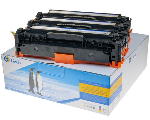 Kompatibel mit HP 125A / 128A / 131A / CF373AM/ U0SL1AM Canon 716 Toner Dreierpack: 1x Cyan, 1x Magenta, 1x Gelb jetzt kaufen - Marke: G&G