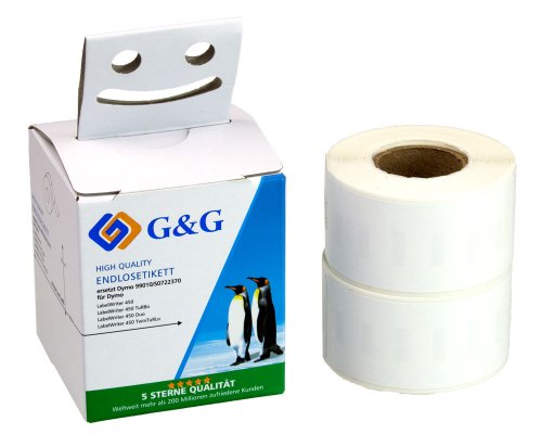 Kompatibel mit Dymo 99010/ s0722370 -DOPPELPACK- 2 x 130 Etiketten (28mm x 89mm) Schwarz auf weiß jetzt kaufen - Marke: G&G