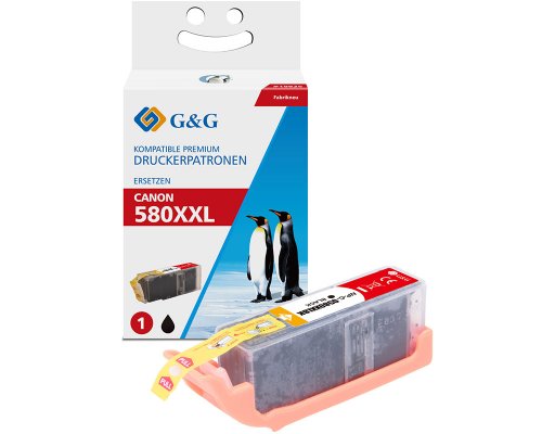 Kompatibel mit Canon PGI-580BKXXL/ 1970C001 XXL-Druckerpatrone Textschwarz jetzt kaufen - Marke: G&G