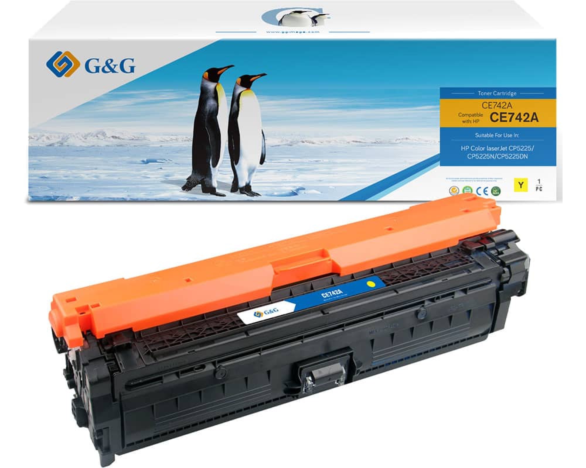 Kompatibel mit HP 307A / CE742A Toner Gelb [modell] - Marke: G&G