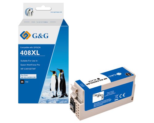 Kompatibel mit Epson 408L/ C13T09K14010 XL-Druckerpatrone jetzt kaufen 51,0 ml, 2.200 Seiten, Schwarz Marke: G&G
