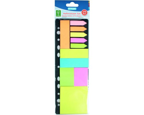 Stylex Haftnotiz-Set 275 Blatt Pagemarker, verschiedene Größen, Farben und Formen