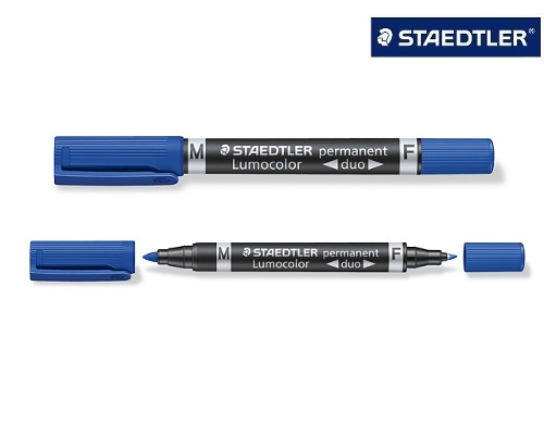 Staedtler Permanentmarker Lumocolor® duo -Zweispitzmarker blau