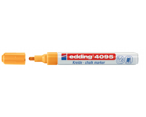Kreidemarker edding 4095, 2 - 3 mm, Rundspitze, neonorange