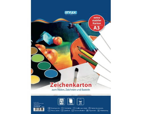 Zeichenkartonblock, DIN A3, 10 Blatt