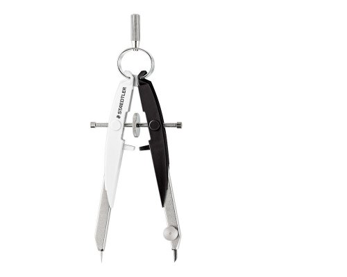 Staedtler Mars Comfort 556 Geometriezirkel im Etui mit Klappdeckel, weiß, schwarz
