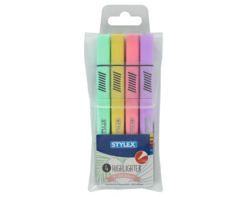 Stylex Textmarker pastell, Dreikant, 4 Stück