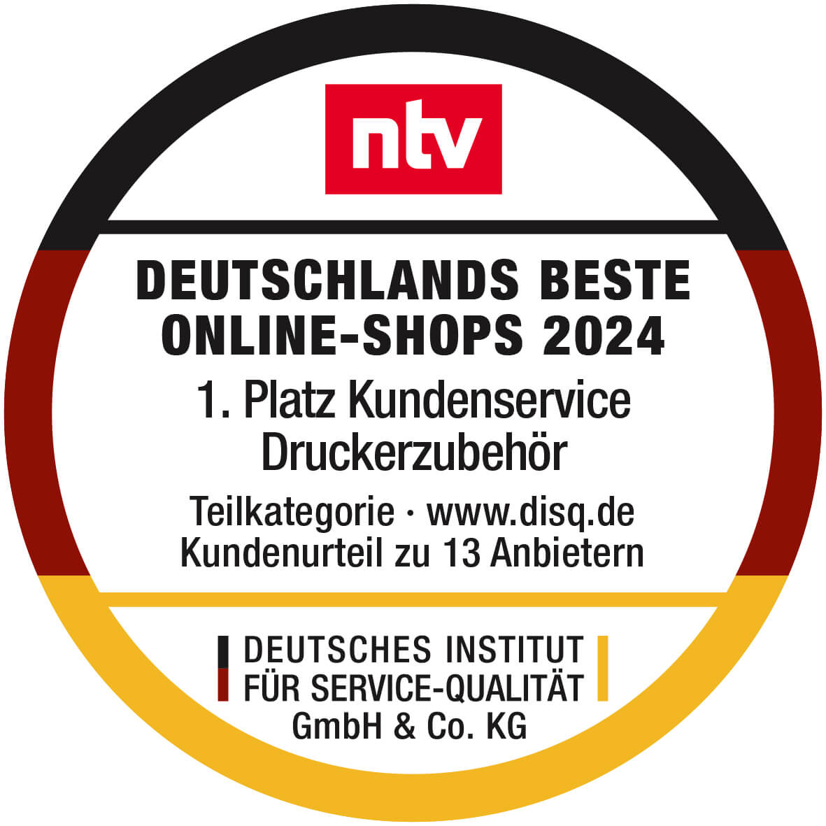 Toner-dumping.de Siegel ntv Deutschlands Beste Onlineshops Platz 1 Kundenservice Kategorie Druckerzubehör