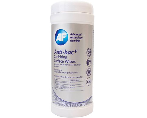 AF Oberflächen-Reinigungstücher Anti-bac+ Spenderdose weiß 50 Tücher pro Dose