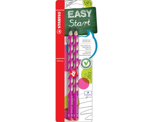 2 Ergonomische Dreikant-Bleistifte STABILO® EASYgraph, B, pink für Rechtshänder