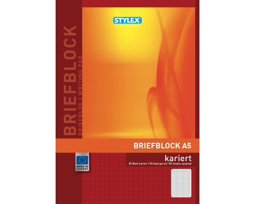 Schreibblock/ Briefblock A5 kariert 50 Blatt