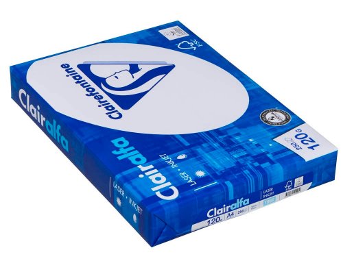 250 Blatt Druckerpapier/ Kopierpapier Clairefontaine A4 weiß 120g, 171 CIE-Weiße