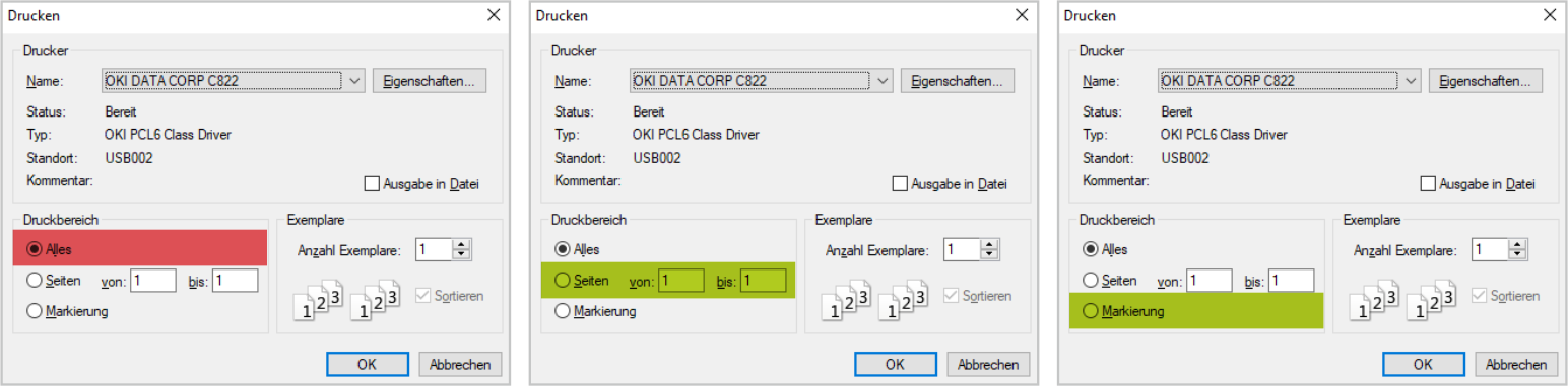 Druckeinstellungen zum Druckkosten senken