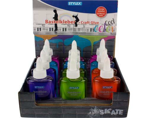 Stylex Bastelkleber Cool Color, flüssig, 90g, farbig sortiert