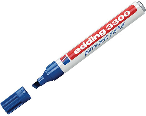 Permanentmarker edding 3300, nachfüllbar, 1 - 5 mm, Keilspitze, blau