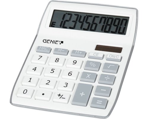 GENIE 840S 10-stelliger Tischrechner mit Dual-Power (Solar und Batterie)