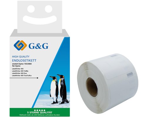 Kompatibel mit Dymo 2112289 / 1933084 800 Etiketten (32mm x 57mm) Kunststoff Schwarz auf weiß jetzt kaufen - Marke: G&G