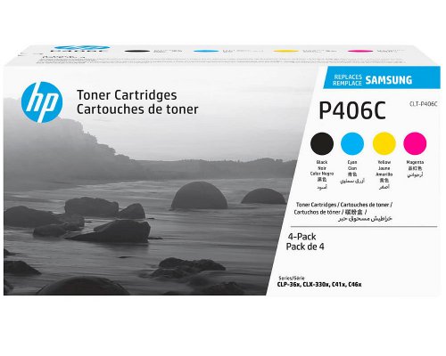 4 Original Samsung-Toner-Set SU375A / P406C Cyan, Magenta, Gelb, Schwarz jetzt kaufen