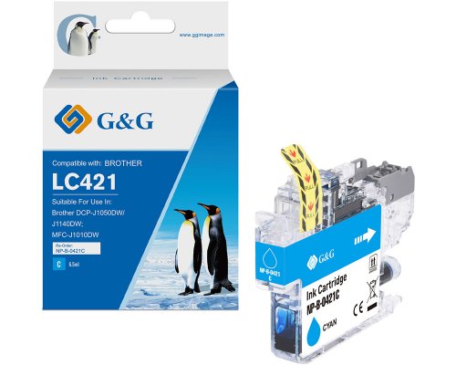 Kompatibel mit Brother LC421C Druckerpatrone jetzt kaufen (200 Seiten) cyan - Marke: G&G