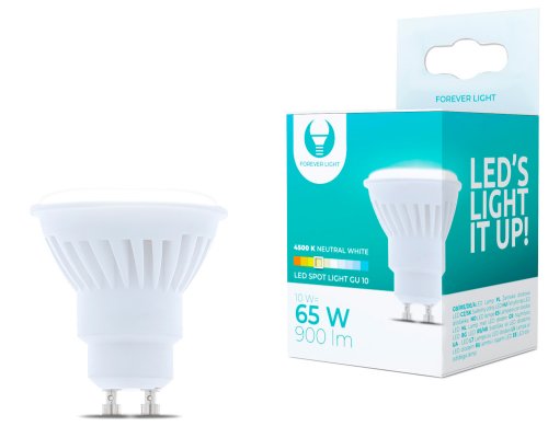 Forever Light LED-Birne GU10 10W 230V 4500K neutralweiß 900 Lumen - Energieklasse F